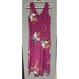 Jasmine‎ & Juliana Floral Jumpsuit Berry Pink Crochet Trim V-neck Size 6 NWT